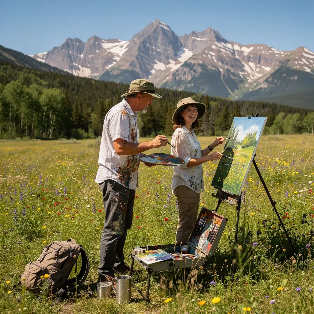 Рейнджер проводит экскурсию для посетителей, объясняя особенности местной флоры и фауны.