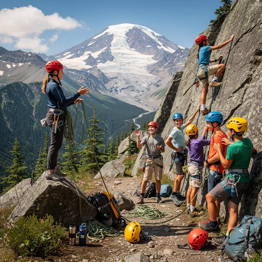 Восход солнца над озером, окруженным лесами и горами.