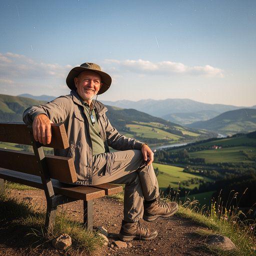 Группа туристов наслаждается видом на озеро во время хайкинга.